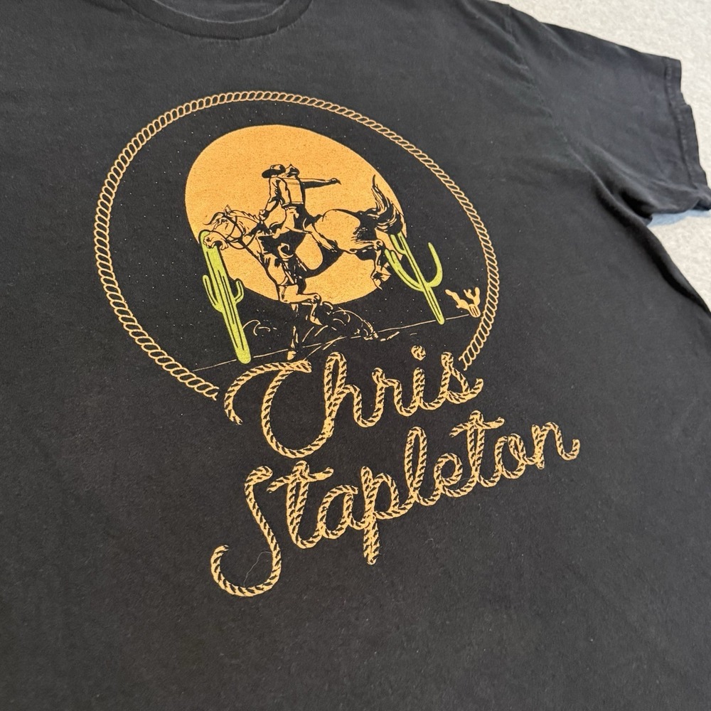 Chris Stapleton Cowboy Concert T-Shirt XL Black Moon Rider Graphic 2022 Tour